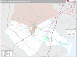 Hinesville Metro Area Wall Map