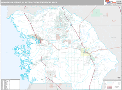 Homosassa Springs Metro Area Wall Map