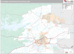 Hot Springs Metro Area Wall Map