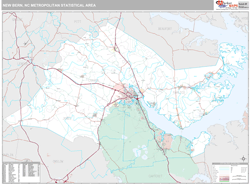 New Bern Metro Area Wall Map