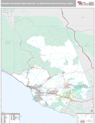 Oxnard-Thousand Oaks-Ventura Metro Area Wall Map