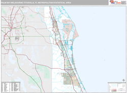 Palm Bay-Melbourne-Titusville Metro Area Wall Map