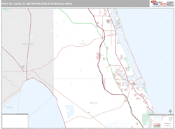 Port St. Lucie Metro Area Wall Map