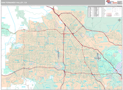 San Fernando Valley Metro Area Wall Map