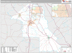 Warner Robins Metro Area Wall Map