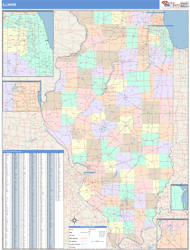 Illinois  Wall Map