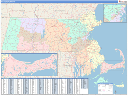 Massachusetts  Wall Map