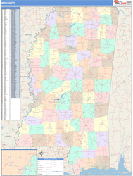 Mississippi  Wall Map