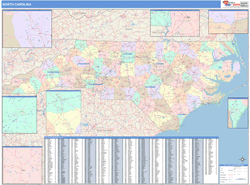 North Carolina  Wall Map