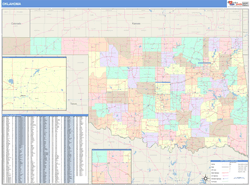 Oklahoma  Wall Map