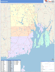 Rhode Island  Wall Map