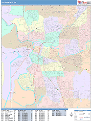 Sacramento Wall Map