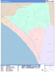 San Clemente Wall Map