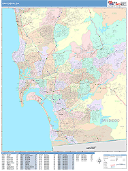 San Diego Wall Map