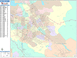 San Jose Wall Map