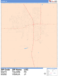 Tulare Wall Map