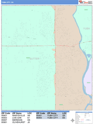 Yuba City Wall Map