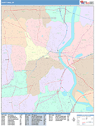 Hartford Wall Map