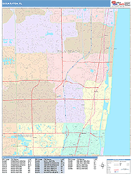 Boca Raton Wall Map