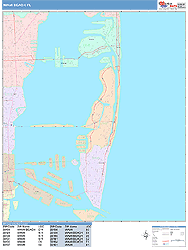 Miami Beach Wall Map