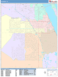 Palm Bay Wall Map