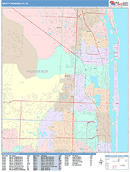 West Palm Beach Wall Map