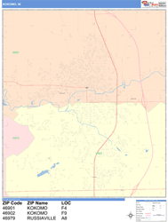 Kokomo Wall Map