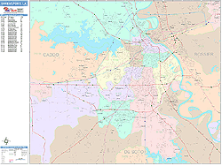 Shreveport Wall Map