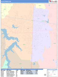 Blue Springs Wall Map