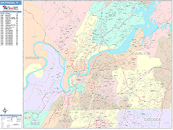 Chattanooga Wall Map