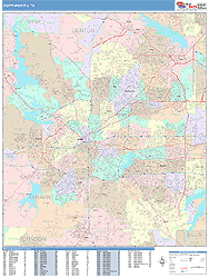 Fort Worth Wall Map