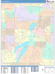 Grand Prairie Wall Map