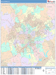 San Antonio Wall Map