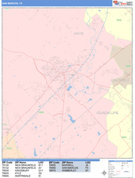 San Marcos Wall Map