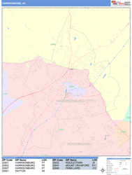 Harrisonburg Wall Map