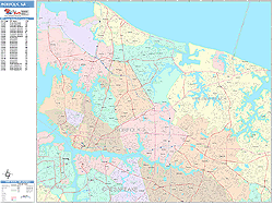 Norfolk Wall Map