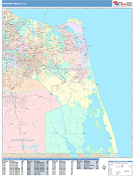 Virginia Beach Wall Map