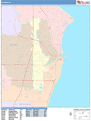 Racine Wall Map