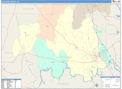 Autauga County, AL Wall Map