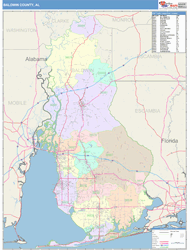 Baldwin County, AL Wall Map