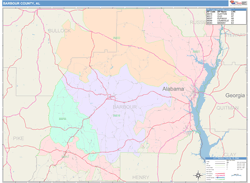 Barbour County, AL Wall Map