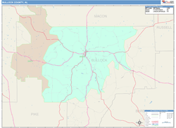 Bullock County, AL Wall Map