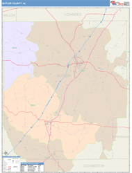 Butler County, AL Wall Map