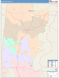 Choctaw County, AL Wall Map