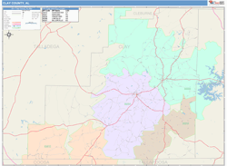 Clay County, AL Wall Map