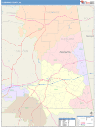 Cleburne County, AL Wall Map