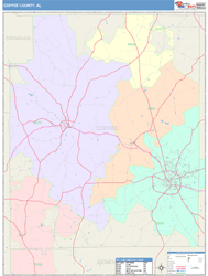 Coffee County, AL Wall Map