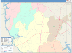 Coosa County, AL Wall Map