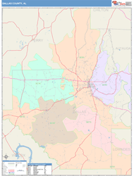 Dallas County, AL Wall Map