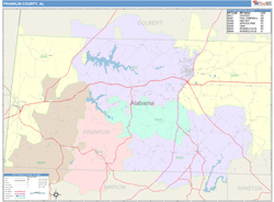 Franklin County, AL Wall Map